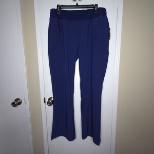 Cherokee Women's Large Mid Raise Stright Leg Scrub Pants Navy CK002 NWT